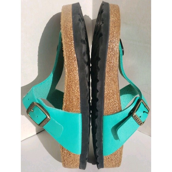 Birkenstock Gizeh Regular Fit Birko Flor Teal Jade Women US 5 (EU 36) Birko Flor - Picture 11 of 12